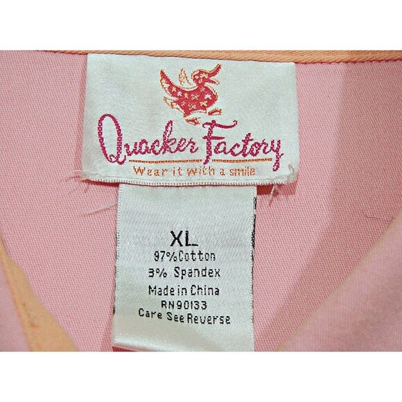 Quacker Factory Pink Rhinestone Raw Hem Fringe Button Up Jacket Shacket Size XL - Picture 5 of 12